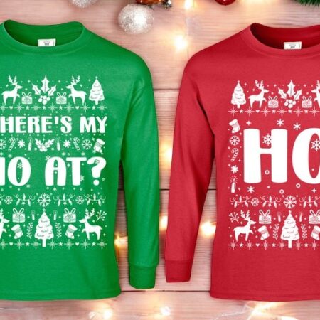 Where's My Ho At Funny Christmas Couple Matching Sweatshirt Product Photo 1