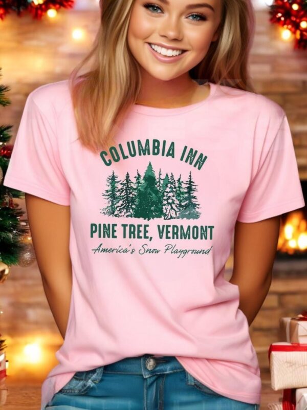 White Christmas Movie Columbia Inn Pine Tree Vermont Shirt, Winter Crewneck Sweatshirt Product Photo 1