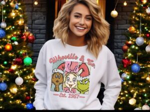 Whoville And Co. Vintage Cindy Lou ,max And Mr.Grinch Christmas Sweatshirt Product Photo 3