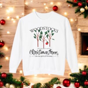 Woodstocks Organiccally Grown Charlie Brown Christmas Trees Christmas Sweatshirt Product Photo 3