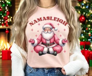 Yoga Santa Christmas Sweatshirt Shirt Product Photo 3