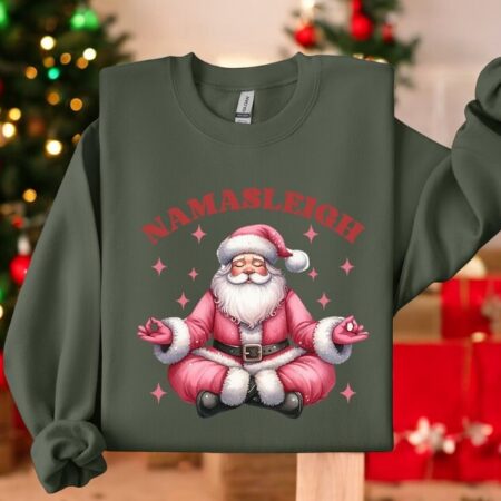 Yoga Santa Christmas Sweatshirt Shirt Product Photo 1