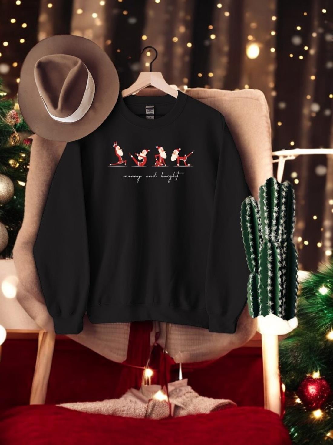 Yoga Santa Claus Christmas Sweatshirt Product Photo 2