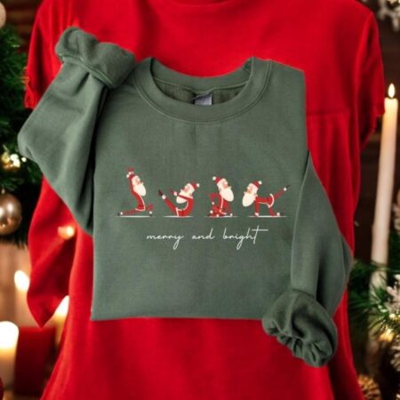 Yoga Santa Claus Christmas Sweatshirt Product Photo 1