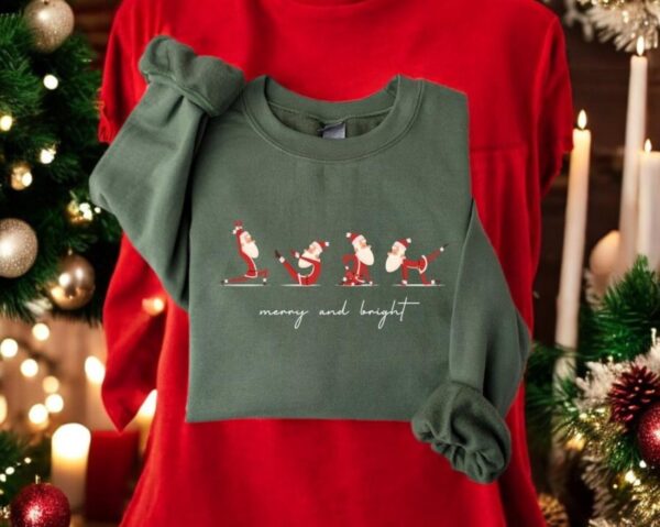 Yoga Santa Claus Christmas Sweatshirt Product Photo 1