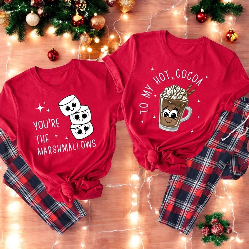 You're The Marshmallows To My Hot Cocoa Couple Matching Christmas Shirt Product Photo 2