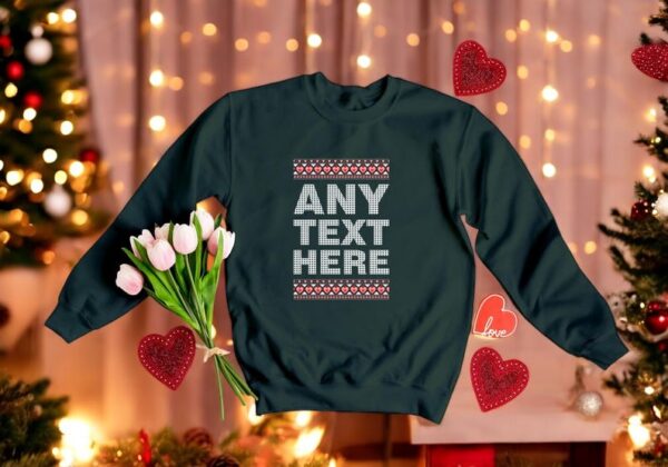 Any Text Here Christmas Sweatshirt Product Photo 1