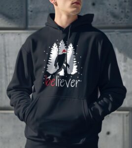 Believe Bigfoot Birthday Christmas Sweatshirt Product Photo 3