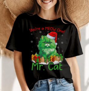 Cat Lover You're A Meow One Mr Cat Christmas Shirt Product Photo 4