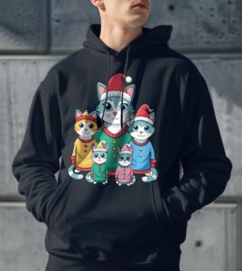 Christmas Cat Family Sweatshirt Product Photo 3