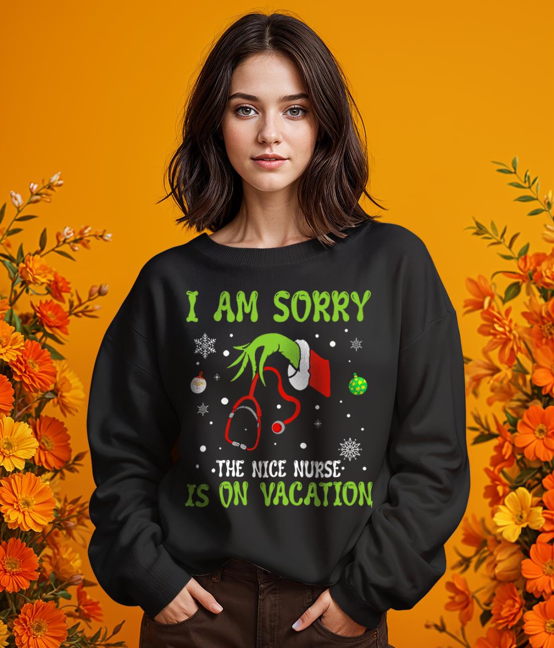 Christmas I Am Sorry The Nice Nurse Is On Vacation Shirt Product Photo 2