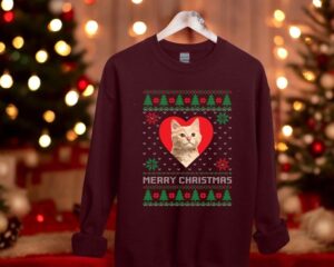 Custom Pet Photo Ugly Sweater Christmas Sweatshirt Product Photo 3