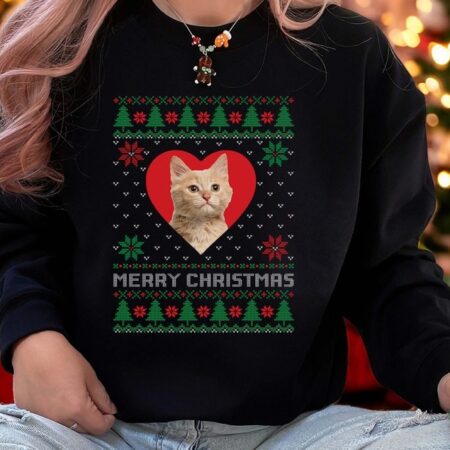 Custom Pet Photo Ugly Sweater Christmas Sweatshirt Product Photo 1