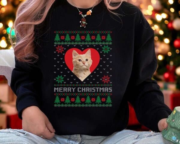 Custom Pet Photo Ugly Sweater Christmas Sweatshirt Product Photo 1