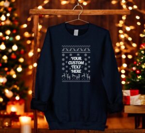 Custom Text Christmas Sweatshirt Product Photo 3