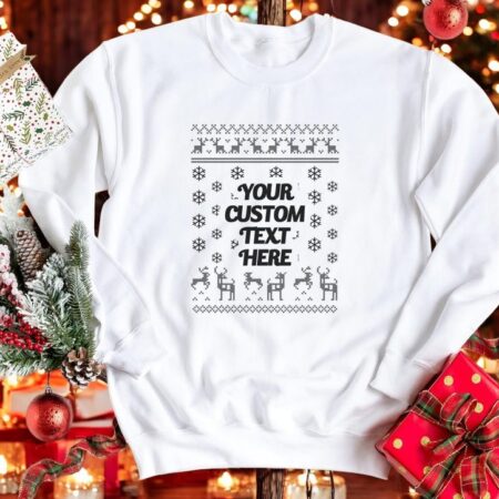 Custom Text Christmas Sweatshirt Product Photo 1