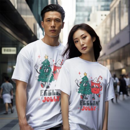 Feelin' Jolly , Cute Christmas Holiday T-Shirt Product Photo 1