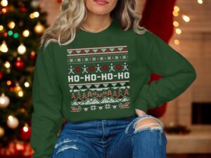 Funny Ho Ho Ho Sweatshirt Holiday Party Sweatshirt Winter Holiday Themed Christmas Sweatshirt Product Photo 2