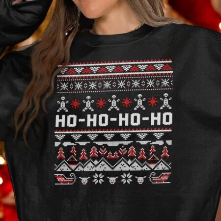 Funny Ho Ho Ho Sweatshirt Holiday Party Sweatshirt Winter Holiday Themed Christmas Sweatshirt Product Photo 1