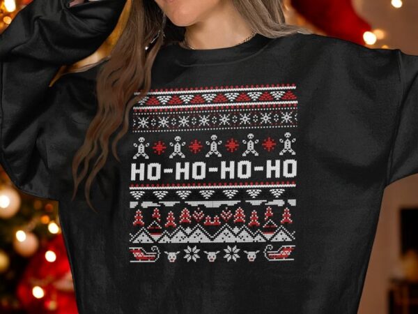 Funny Ho Ho Ho Sweatshirt Holiday Party Sweatshirt Winter Holiday Themed Christmas Sweatshirt Product Photo 1