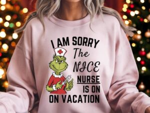 Grinch Humorous Nurse Christmas Sweatshirt Product Photo 2