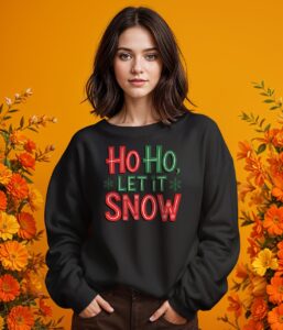 Ho Ho Ho, Let It Snow Christmas Sweatshirt Product Photo 2