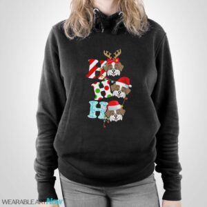 Ho Ho Ho Shih Tzu Dog Reindeer Santa Hat Christmas Tshirt T-Shirt - Unisex Pullover Hoodie