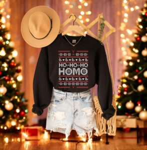 Ho-Ho-Ho Ugly Sweater Homo Merry Christmas Gay Christmas Sweatshirt Product Photo 2