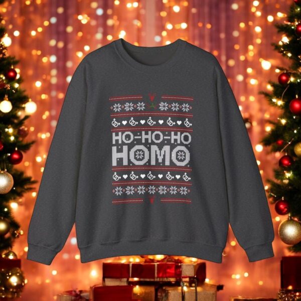 Ho-Ho-Ho Ugly Sweater Homo Merry Christmas Gay Christmas Sweatshirt Product Photo 1