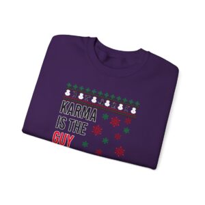 Iefs In My Era Movie Christmas Outfit Karma Is The Guy On The Chrrugly Christmas Sweater Unisex Crewneck Sweatshirt Product Photo 2