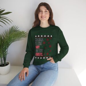 Iefs In My Era Movie Christmas Outfit Karma Is The Guy On The Chrrugly Christmas Sweater Unisex Crewneck Sweatshirt Product Photo 7