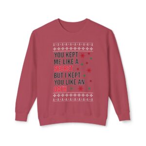 In My Era Movie Christmas You Kept Me Like A Secret Snowfllake Ugly Christmas Sweater Sweatshirt Product Photo 3