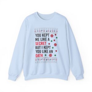 In My Era Movie Christmas You Kept Me Like A Secret Ugly Christmas Sweater Unisex Crewneck Sweatshirt Product Photo 7