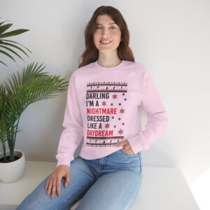 In My Era Movie, Darling I'm A Nightmare Dressed Like A Day Dream Christmas Outfit Ugly Christmas Sweater Sweatshirt Product Photo 8