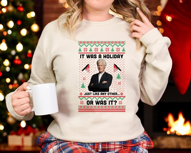 It Was A Holiday Just Like Any Other Or Was It True Crime Ugly Sweater Christmas Sweatshirt Product Photo 2