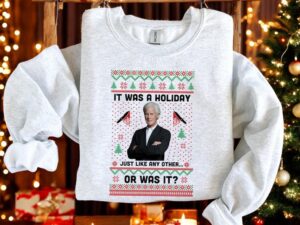 It Was A Holiday Just Like Any Other Or Was It True Crime Ugly Sweater Christmas Sweatshirt Product Photo 3