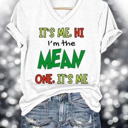 It's me, Hi I'm The Mean One, It's me Christmas Shirt Product Photo 1