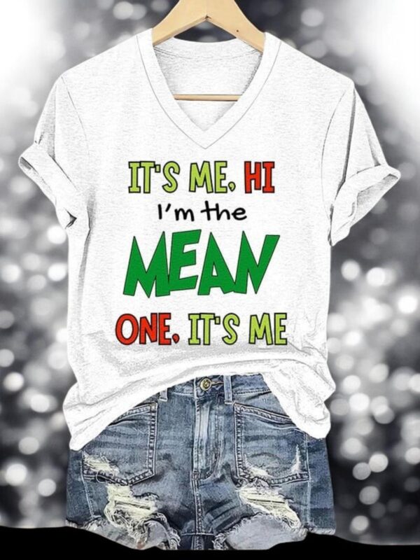 It's me, Hi I'm The Mean One, It's me Christmas Shirt Product Photo 1