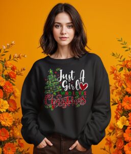 Just A Girl Who Loves Christmas A Gift For Xmas Women Girls Shirt Product Photo 2