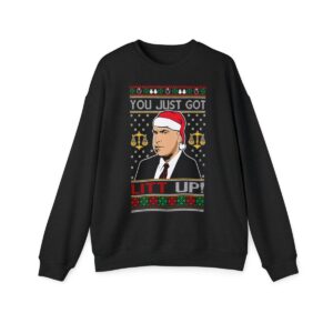 Just Got Litt Up Louis Tv Show Parody Knitting Christmas Pattern Ugly Christmas Sweater Sweatshirt Product Photo 2