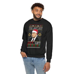 Just Got Litt Up Louis Tv Show Parody Knitting Christmas Pattern Ugly Christmas Sweater Sweatshirt Product Photo 4