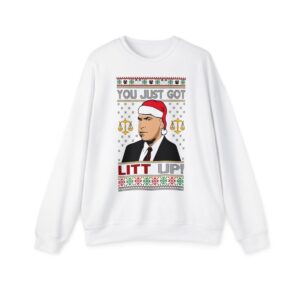 Just Got Litt Up Louis Tv Show Parody Knitting Christmas Pattern Ugly Christmas Sweater Sweatshirt Product Photo 5