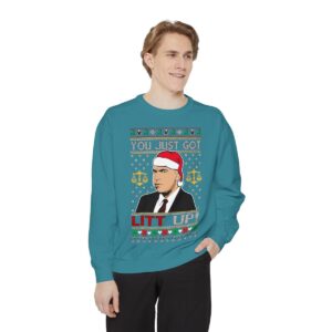 Just Got Litt Up Louis Tv Show Parody New Fashion Ugly Christmas Sweater Sweatshirt Product Photo 3