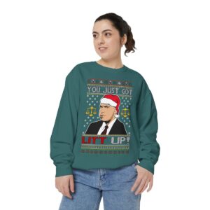 Just Got Litt Up Louis Tv Show Parody Ugly Christmas Sweater Sweatshirt Product Photo 2