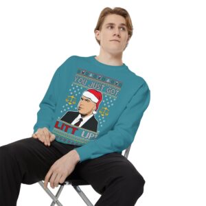 Just Got Litt Up Louis Tv Show Parody Ugly Christmas Sweater Sweatshirt Product Photo 3