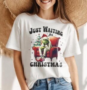 Just Waiting For Christmas The Grinch Shirt Product Photo 4