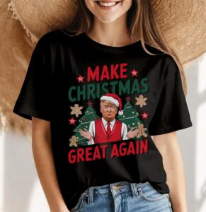 Make Christmas Great Again Santa Funny T-Shirt Product Photo 4