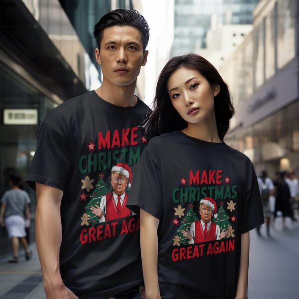 Make Christmas Great Again Santa Funny T-Shirt Product Photo 1