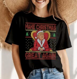 Make Christmas Great Again Santa Funny Tee Shirt Product Photo 4