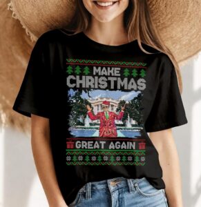 Make Christmas Great Again Santa Funny Trump Xmas Pajamas T-Shirt Product Photo 4